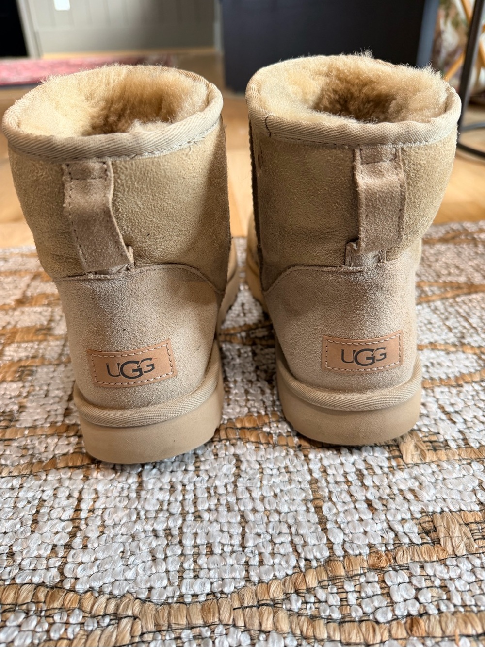 UGG gently used (like new!) Classic Mini Size 10 Suede Boot in Sand - Picture 2 of 6
